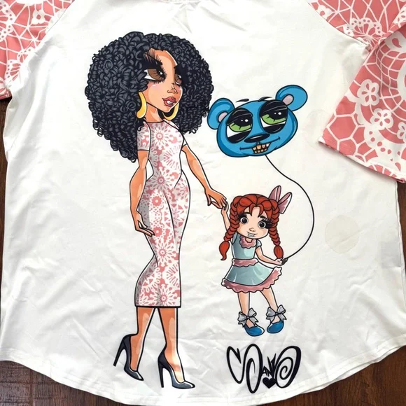 SANDONER 2018 limited edition doll graphic pullover top, RARE, size XL/2XL